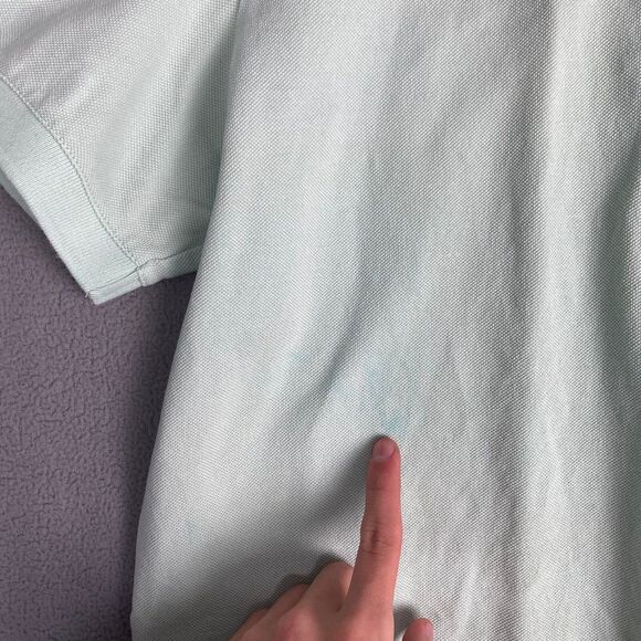 Southern Tide Mens size Large Polo Shirt Medium Light Mint Green Fish Logo - Picture 9 of 15